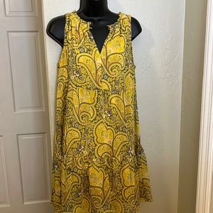 Loft tiered, sleeveless dress sz S